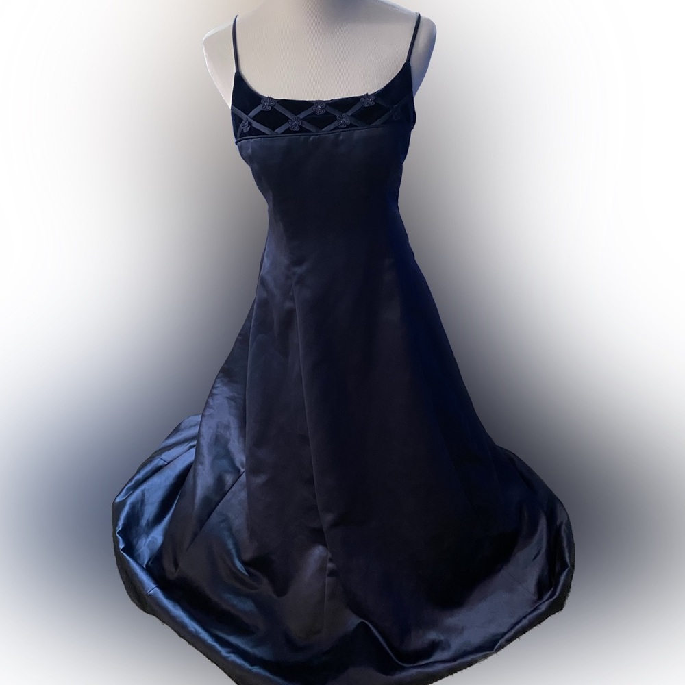 Betsy & Adam Gothic Blue Prom Dress (10)